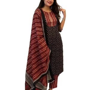 Pinkmint Printed Round Neck Kurta & Pant with Dupatta Set ll Traditional Kurta Set